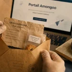 Main ouvre une enveloppe pour le portail amongoo et rejoindre le panel