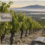 Château Pesquié domaine viticole AOC Ventoux : vignoble et Ventoux en brume