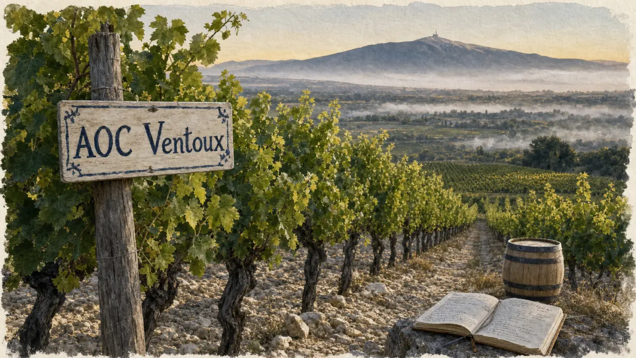 Château Pesquié domaine viticole AOC Ventoux : vignoble et Ventoux en brume