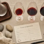 Dégustation de vin châteauneuf du pape : 35 €, verres et plateau de dégustation