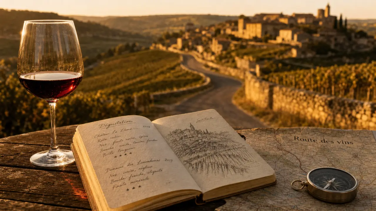 Route des vins beaujolais : carnet de dégustation et plan de route entre vignes