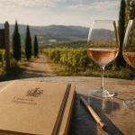 Route des vins côtes de provence : carnet de dégustation et verres près des vignes