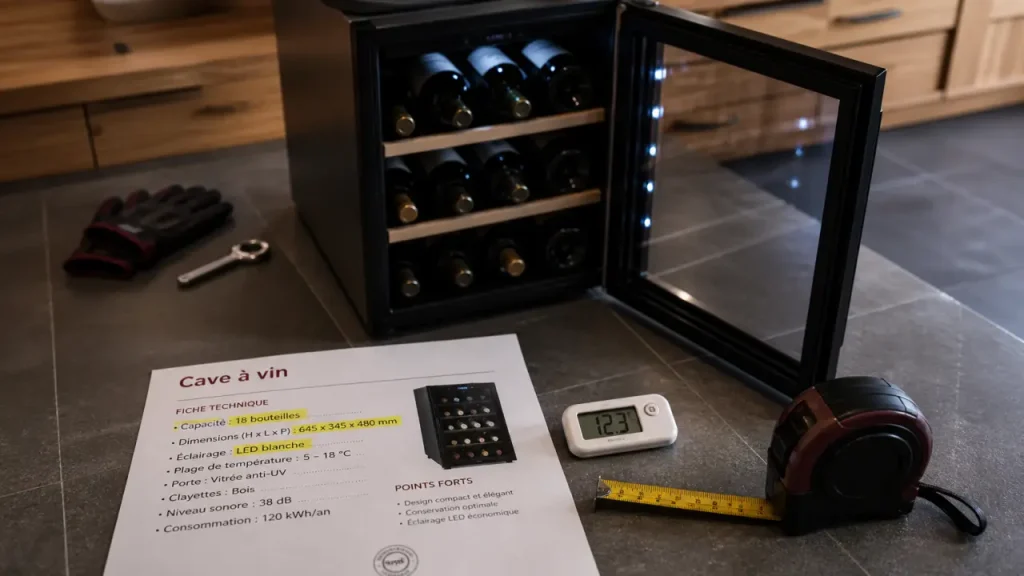 Cave à vin Brico Dépôt : 105 bouteilles, pose libre et critères à vérifier