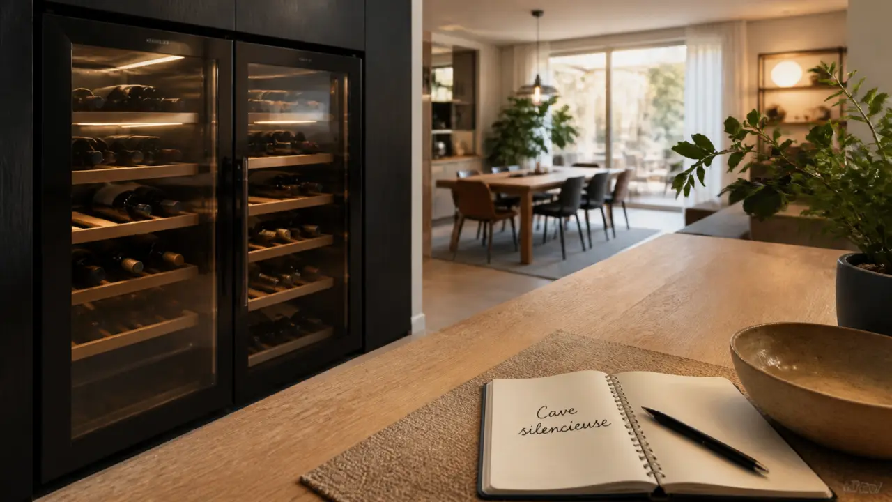 Cave à vin silencieuse discrète, ventilation et faibles vibrations