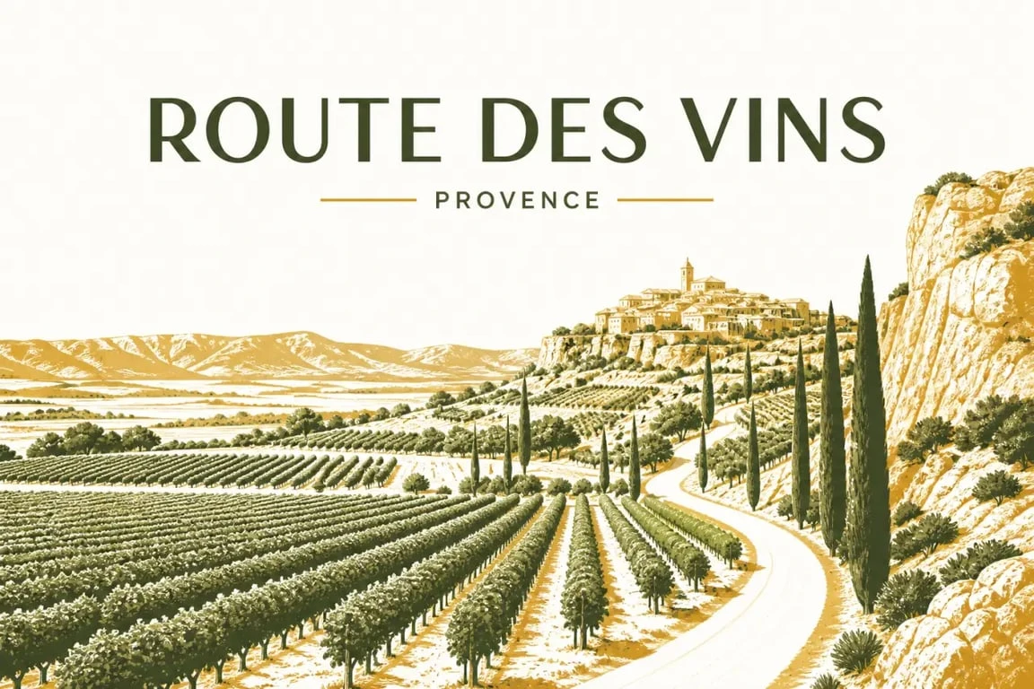 Route des vins provence entre vignes, village perché et paysages méditerranéens