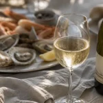 Horgelus vin blanc sec Colombard-Sauvignon, verre et fruits de mer