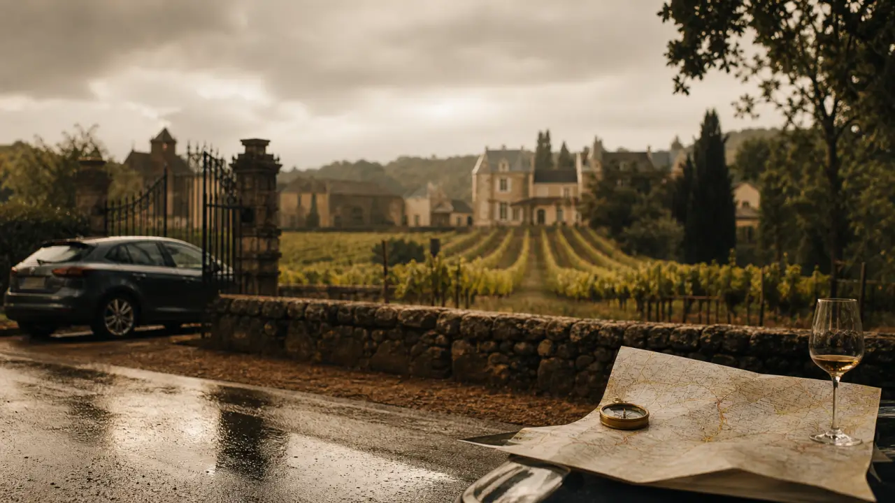 Route des vins du medoc, route au milieu des vignes jusqu’à Saint-Estèphe