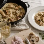 Sot l y laisse de dinde au vin blanc et sauce crémeuse