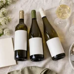 Vin blanc portugais sur table : bouteilles, verres et huîtres