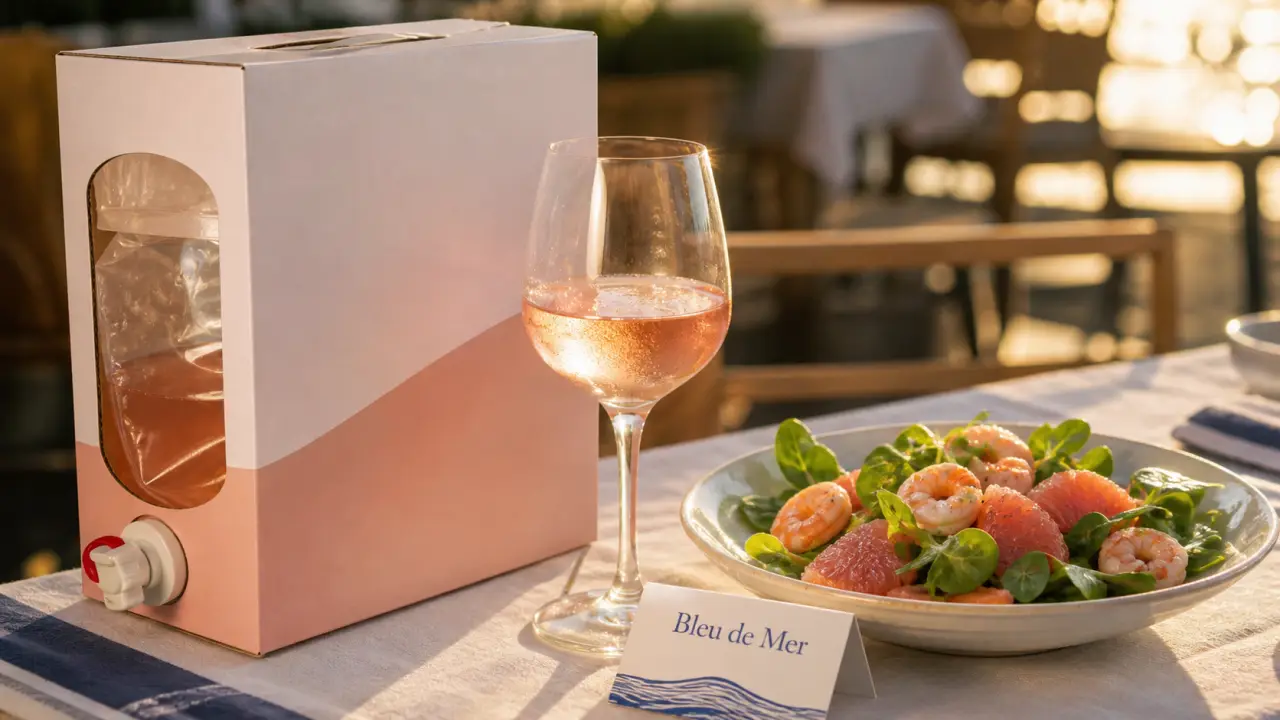 Vin rosé Bleu de Mer 3L Lidl, terrasse d’été