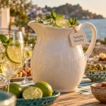 Cocktail vin blanc : sangria blanche fraîche, citron et menthe
