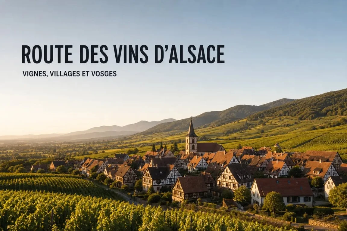 Alsace route des vins au milieu des vignes et des villages à colombages