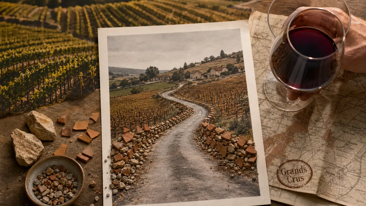 Route des grands crus en Bourgogne : 60 km Dijon Beaune Côte de Nuits, route et vignes