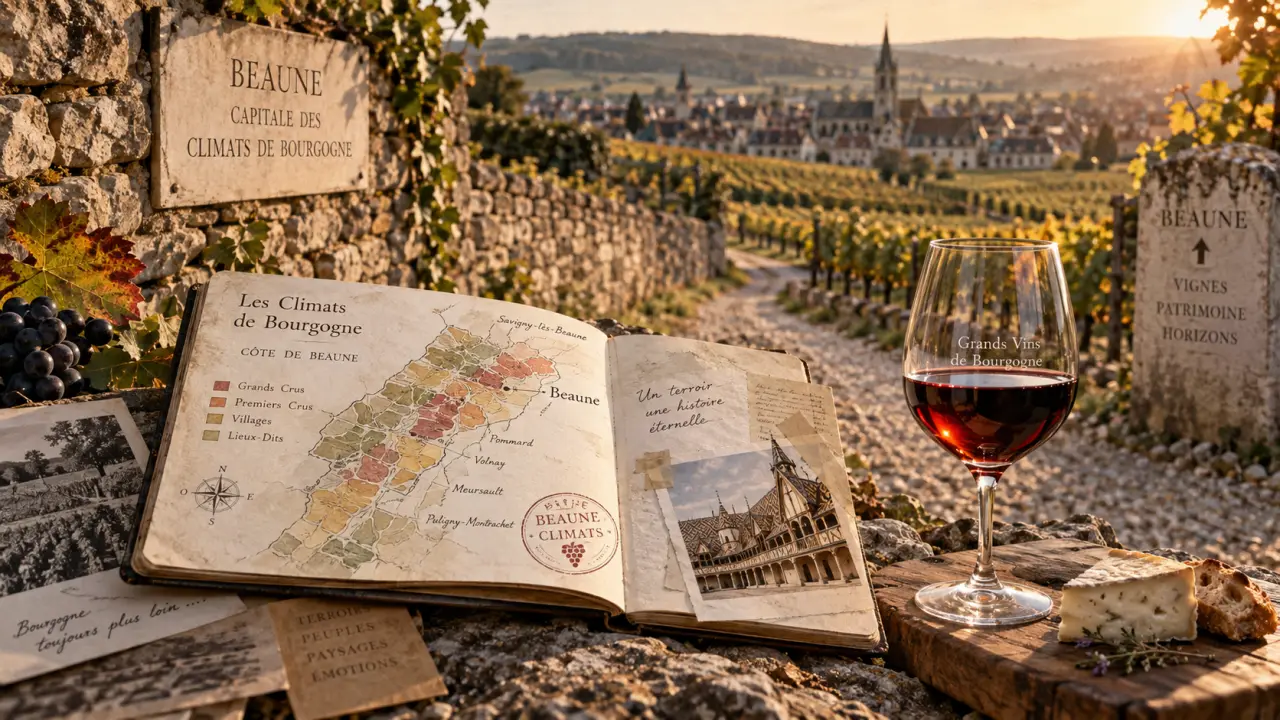 Route des vins Beaune : vignes, dégustation, carte des Climats