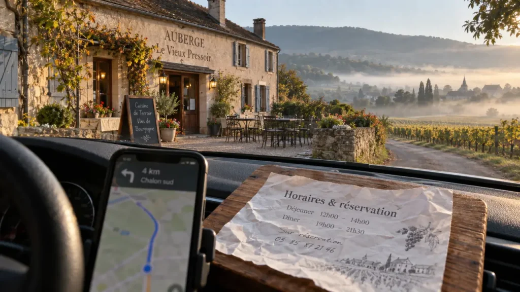 Auberge de la route des vins : une halte à 4 km de Chalon sud, fermée le dimanche