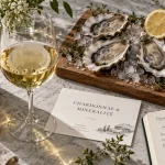 Saint veran vin blanc frais et floral avec huîtres sur glace